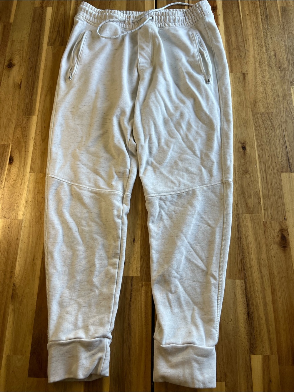 American Eagle Jogger Sweatpants Women’s Medium Cream Zip Pocket Lounge Pants
